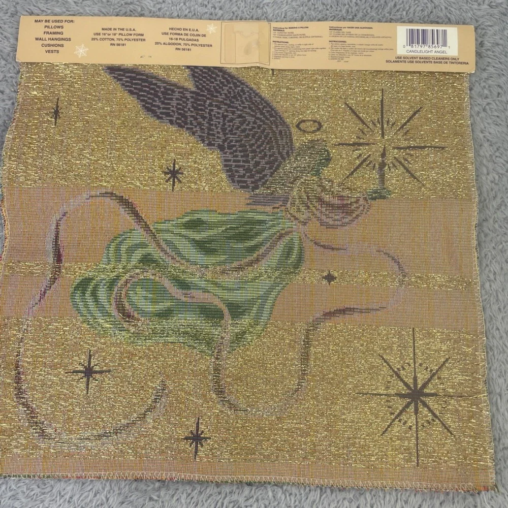 The Tapestry Patch Christmas Panels 3pc Set Multicolor Metallic Angels Nativity